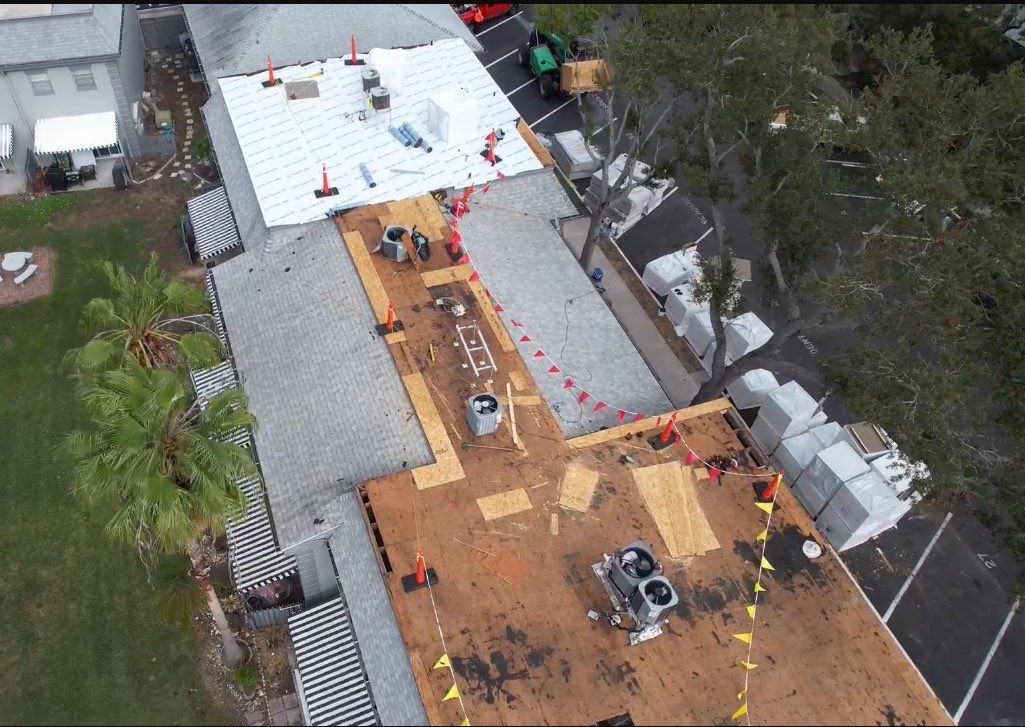 TPO installation on flat sections